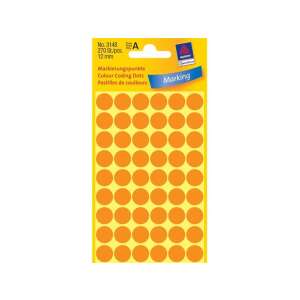 Avery 3148 12mm 270db-os világosnarancs jelölőpont 55854456 - Schreibwaren für das Büro