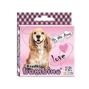 Kredki Bambino My Little Friend 12 Farben Kreide Stifte mit einem süßen Hundedesign - Crayons