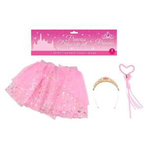 Pink princess dress up set for girls, includes skirt, crown tiara, and wand - Costume for Kid