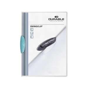 Durable Swingclip A4 prozirna mapa s tirkiznim klipsom, stane do 30 listova - Durable