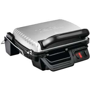 Tefal GC306012 UC600 Classic Kontaktgrill, silber und schwarz, schräge Ansicht - Tischgrills und Waffeleisen