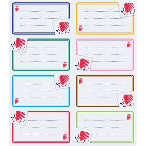 ICO Iskolai Füzetecímke - Sünis minta - 8 db/ív