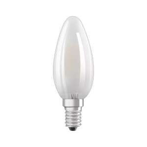 Becul LED OSRAM LED STAR CL B GL FR 40 4W/840 E14, formă de lumânare, alb cald - Osram Becuri