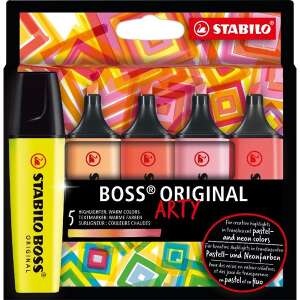 Stabilo Boss Original Arty highlighter set, 5 warm colors, pack of 5 - STABILO