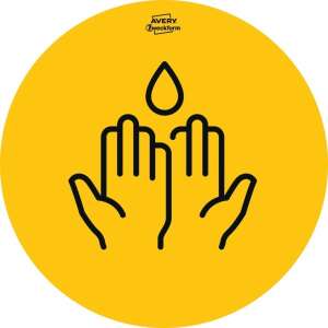 Avery Zweckform Handwaschzeichen, gelb mit schwarzem Symbol - Schreibwaren für das Büro