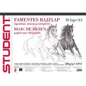 Student A3 Zeichenblock, 10 Blätter, säurefrei, 180 g/m2 - Schreibwaren & Schreibmaterial