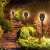 Home MX 200 Solar Powered Flame Torches, black, with stakes, in a garden setting