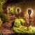 Home MX 200 Solar Powered Flame Torches, black, with stakes, in a garden setting