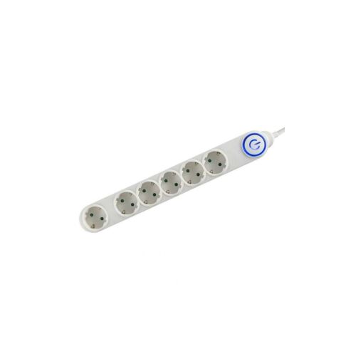 Home NV 06TK-5/WH/1.5 white power strip with 6 sockets and foot switch