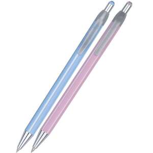 Spoko 118 Druckknopf-Kugelschreiber, blau-rosa gestreiftes Design - Stifte & Bleistifte