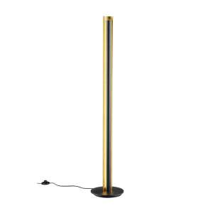 Lampă de podea TRIO Texel 15W 1450lm 3000K neagră, design modern, finisaj auriu și negru - Lămpi de podea