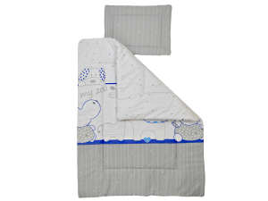 MyKids 4 kusy posteľnej bielizne - zvieratká #grey-blue (4C) 31298086 Obaly a súpravy detskej posteľnej bielizne
