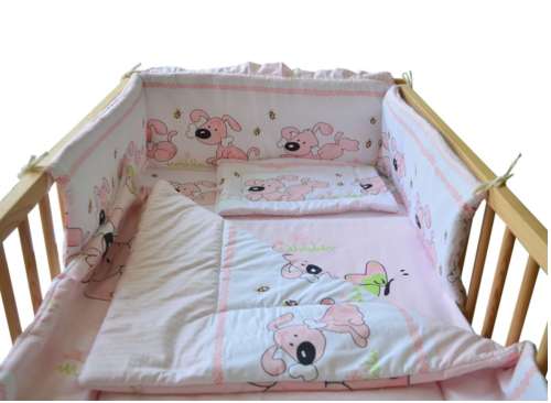 MyKids 4 kusy posteľnej bielizne - pes #pink (4K) 31325503