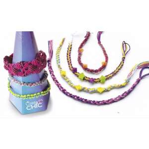 Clementoni Crazy Chic Friendship Bracelets, a set of colorful friendship bracelets for girls to make and wear - Jewelry Making Kit