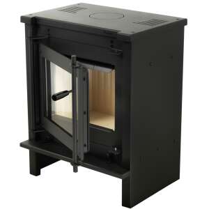 A-Caminetti Amsterdam RS67 freestanding wood-burning fireplace, black - Fireplace & Stove