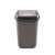 Plafor Quatro 12 liter grey and brown plastic trash can with lid