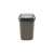 Plafor Quatro 12 liter grey and brown plastic trash can with lid