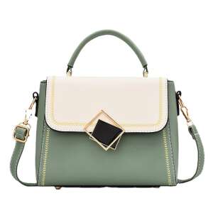 Torebka na ramię Dollcini w kolorze zielonym i białym ze złotymi akcentami - Torebki