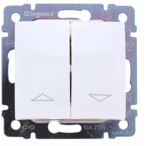 Legrand Valena Weiß Rollladenschalter, 2-Tasten-Steuerung