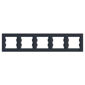 Schneider ASFORA horizontal anthrazit 5-fach Rahmen - Schneider Rahmen für Schalter