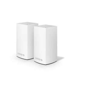 Sistem Wi-Fi mesh Linksys Velop AC1300 dual-band, 2 pachete, alb, vedere din față - Acces Point-uri