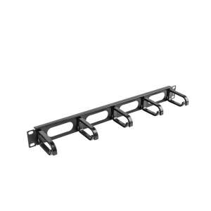 Lanberg AK-1205-B 19 inch 1U black plastic cable organizer with rear hole entry - Lanberg Rack Cabinet Accessory