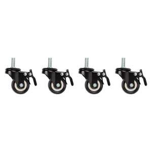 Lanberg AK-1601-B 19 inch rack caster set, 4 pack, black, with brake, max 50 kg per wheel - Rack Cabinet Accessory