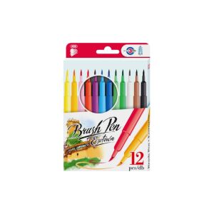 ICO Brush Pen D12, 12 különböző színű ecsetirón, rajzoláshoz és színezéshez - Filctoll