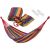 Striped hammock with carrying bag and ropes
