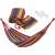 Striped hammock with carrying bag and ropes