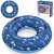 Bestway 119cm aufblasbarer Ring Schwimmreifen mit Hai- und Palmen-Design, blau