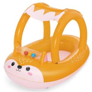 Bestway Friendly Fox Shaded Baby Boat, plutitoare gonflabilă pentru bebeluși cu baldachin, 94 cm - Bărci gonflabile ,vâsle