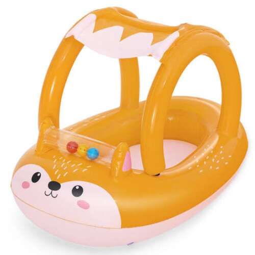 Bestway Friendly Fox Shaded Baby Boat, aufblasbares Schwimmbecken für Babys mit Baldachin, 94 cm