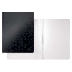 Leitz Wow A4 black lever arch file, front and back view - Leitz File folder