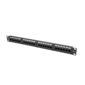 Lanberg PPU6-1024-B 19"/1U 24-Port Cat6 UTP ungeschirmtes schwarzes Patchpanel - Patchpanels