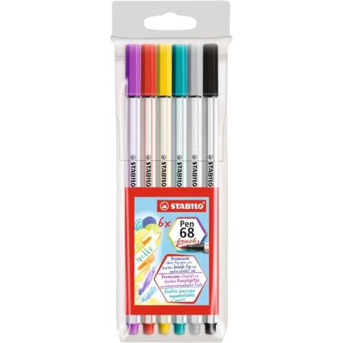Stabilo Pen 68 brush 6db-os vegyes színű ecsetfilc 55961863