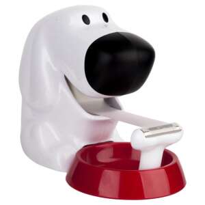 Scotch Magic Tape Dispenser, Dog shaped tape dispenser, white dog with red bowl - Adhesive