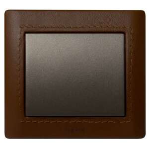 Legrand Galea Life brauner Leder Lichtschalterrahmen - Legrand Schalter