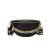 Fekete PU bőr fanny pack arany láncos pánttal, Dollcini női övtáska
