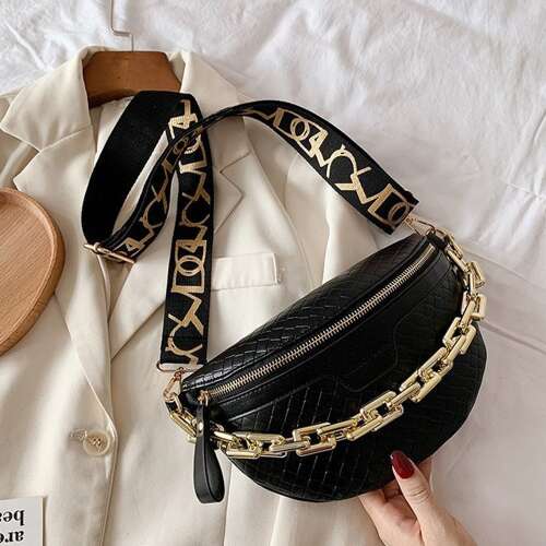 Dollcini, Női melltáska, Stílusos női táska, PU bőr táska, Alkalmi, Táska Nőknek/Utazás/Dolgozni/Hétköznapokra,424501, Fekete