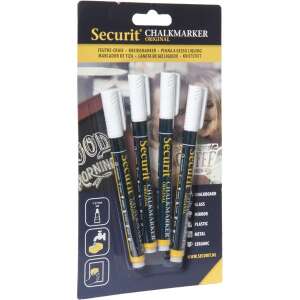 Securit Chalkmarker Original fehér krétamarkerek, 4 db-os csomag, krétatáblához, üveghez, tükörhöz, műanyaghoz, fémhez, kerámiahoz - Securit