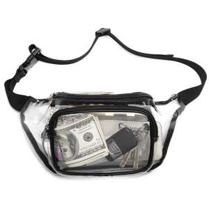 Transparente Fanny Pack, schwarzer Gurt, stadionzugelassen, unisex, für Festivals, Konzerte, Events, Reisen, Alltagsgebrauch - Dollcini