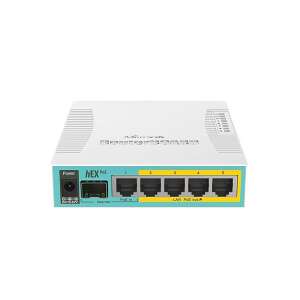 Mikrotik Wired Ethernet Router RB960PGS, hEX PoE, CPU 800MHz, 128MB RAM, 16MB, 1xSFP, 5xGigabit LAN, 1xUSB, Power Output On ports 2-5, Ourput: 1A max per port; 2A max total, RouterOS L4 | hEX PoE Router | RB960PGS | No Wi-Fi | 10/100/1000 Mbit/s | Ethernet LAN (RJ-45) ports 5 | Mesh Support No | MU-MiMO No | No mobile broadband | 1xUSB | 12 month(s) 55964924 - MikroTik