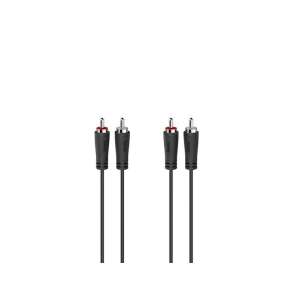 Hama FIC 2RCA-2RCA 3m kabel połączeniowy, czarny, kabel RCA-RCA do łączenia urządzeń audio - Kabel RCA