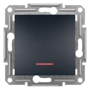 Schneider ASFORA EPH1600171 antracit egypólusú nyomó jelzőfényes - Schneider Villanykapcsoló