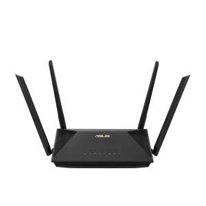 Asus RT-AX1800U schwarzer WLAN-Router, Vorderansicht - ASUS Wi-Fi-Router, Adapter