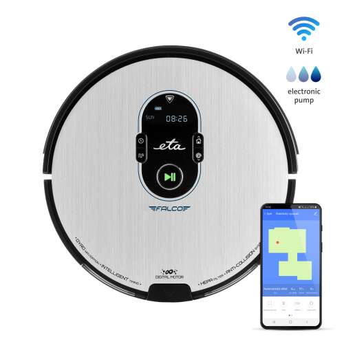 ETA Falco Smart Robot Vacuum Cleaner with Wi-Fi and app control, top view