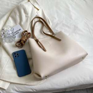 Dollcini, Geantă de mână pentru femei, Geantă elegantă pentru femei, Geantă din piele PU, Ocazională, Geantă, Pentru femei/Călătorii/La muncă/De zi cu zi, 424722, alb