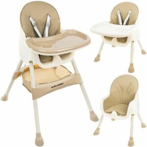 Kruzzel 3-in-1 Baby High Chair, Beige, max 20 kg, 60x75x92 cm