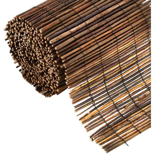 Natural woven willow fence panel, 1.5m x 5m, for garden privacy and decoration